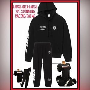 3PC SET VICTORIAS SECRET PINK ZIP HOODIE SWEATSHIRT PANTS T-SHIRT LMTD ED XS-XXL